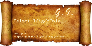Geiszt Ifigénia névjegykártya
